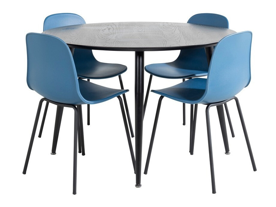 Borðstofusett Dallas 1622 (Blár + Svartur)