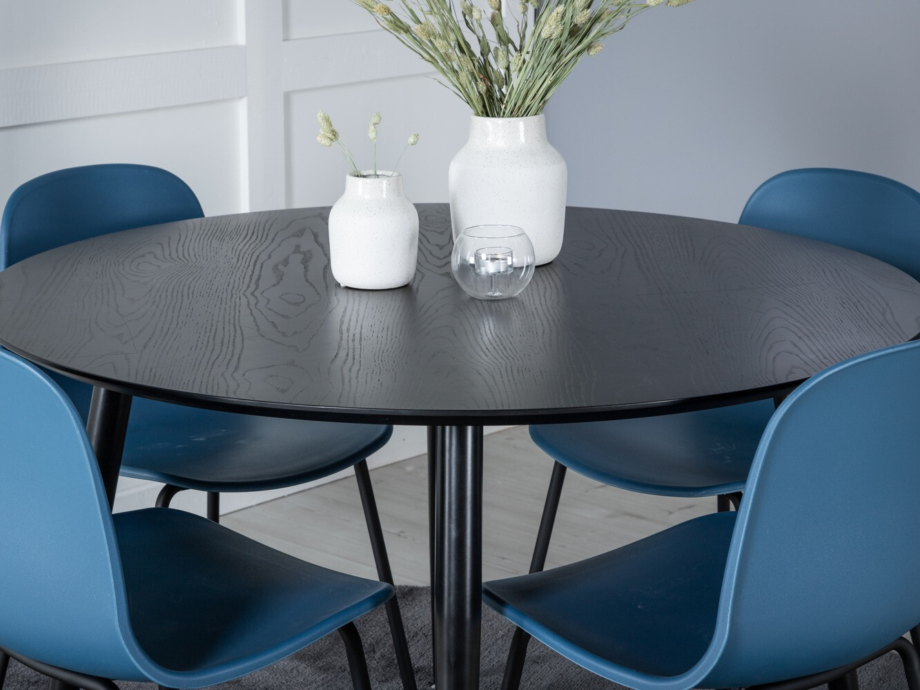 Borðstofusett Dallas 1622 (Blár + Svartur)