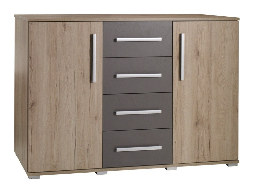 Kommóða Murrieta 148 (San Remo-eik + Grár)