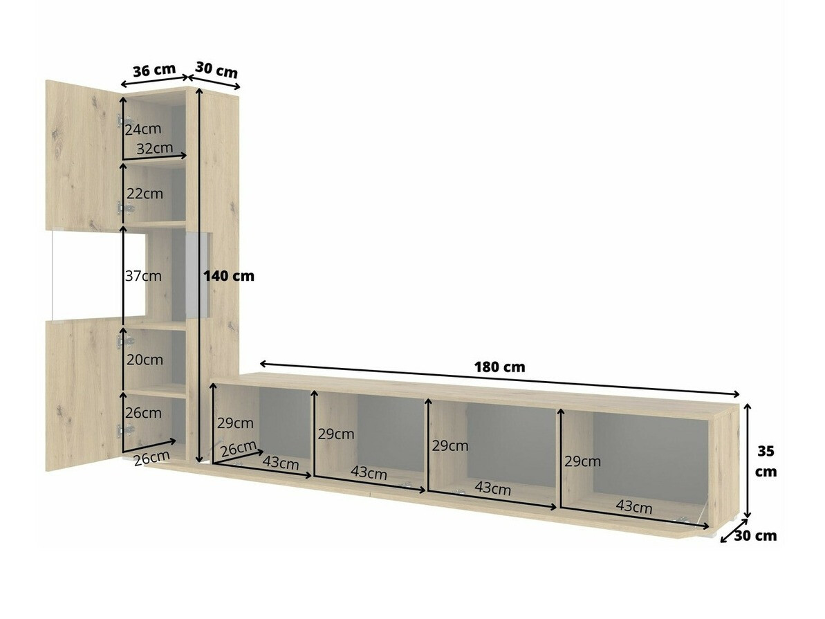 Stofusett Revmiru 105 (Svartur + Wotan-eik)