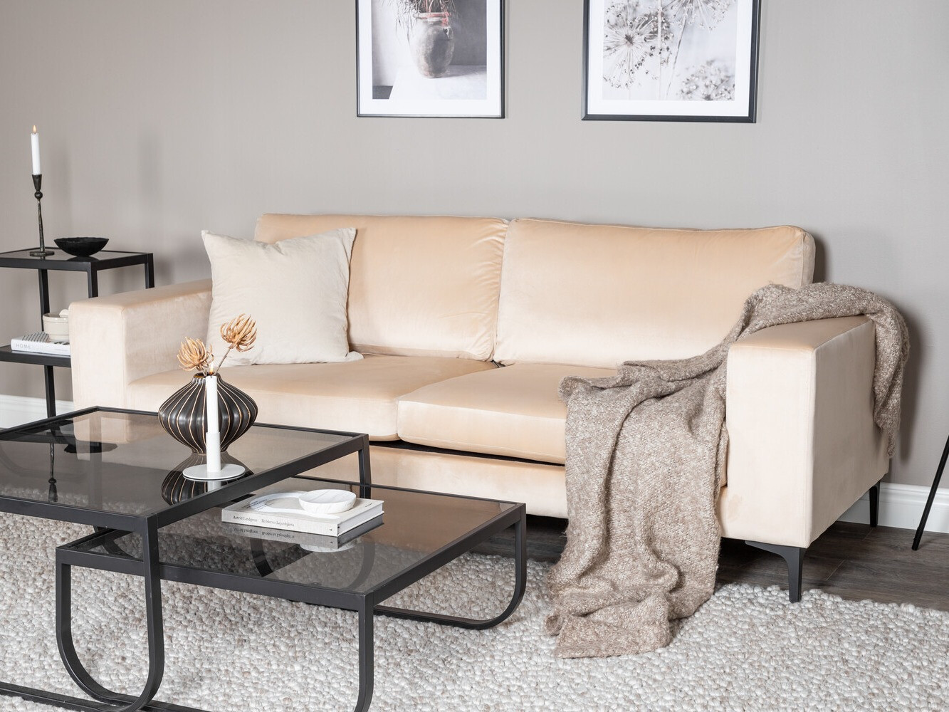 Sófi Dallas 2910 (Beige + Svartur)