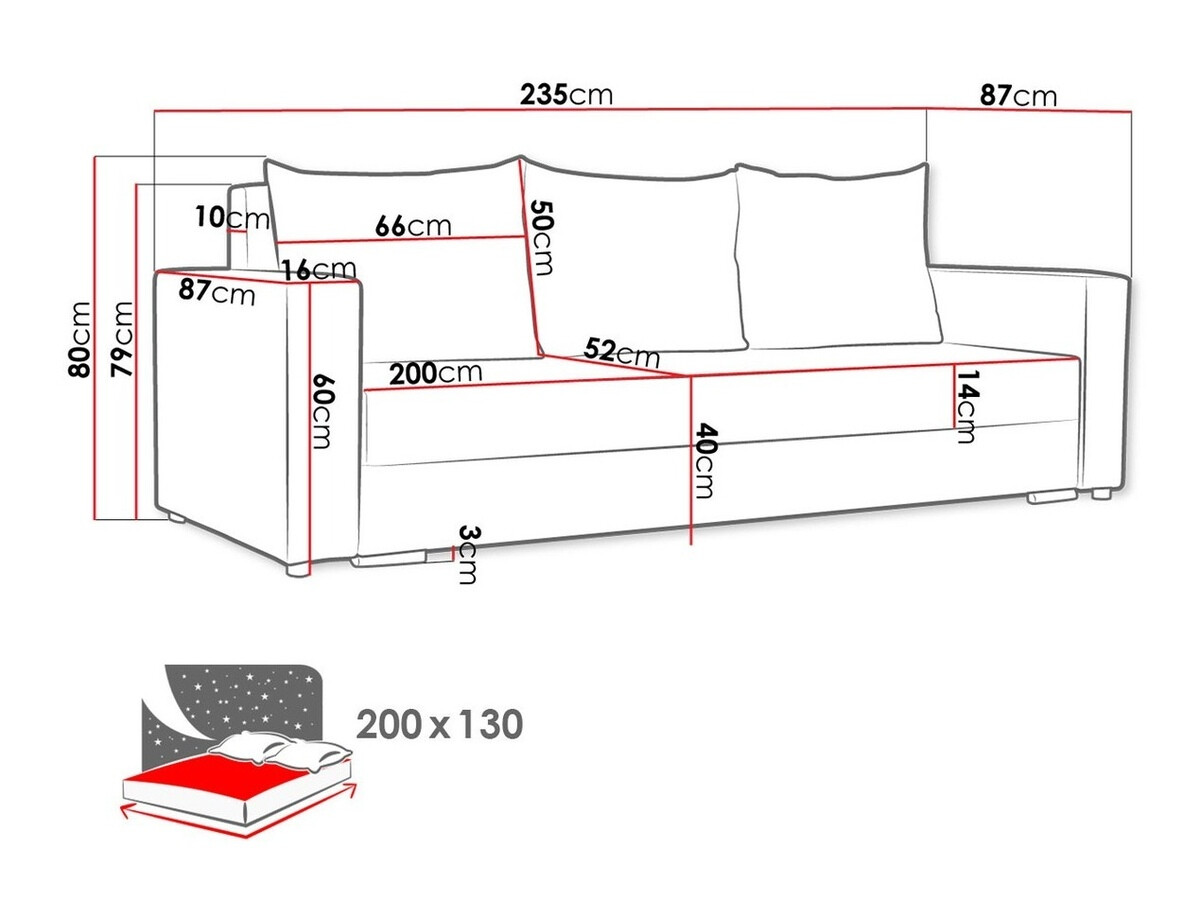 Svefnsófi Muncie 104 (Mikrofaza 0048 + Mikrofaza 0041)