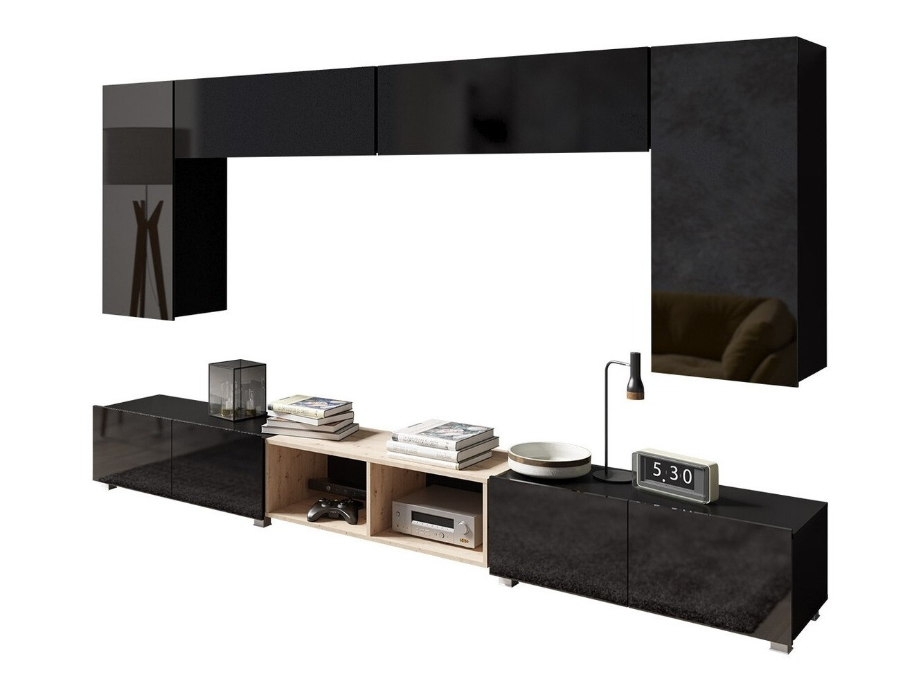 Stofusett Remus XXIII (Svartur + Svart háglans + Artisan-eik)