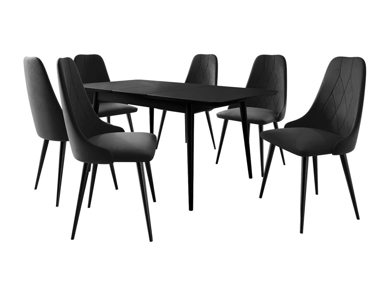 Borðstofusett Racine 125 (Svartur)