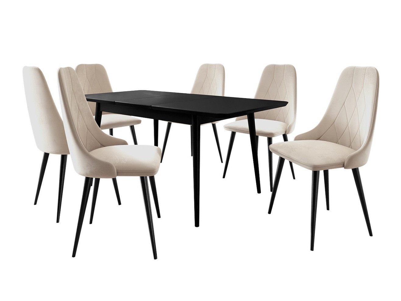 Borðstofusett Racine 125 (Svartur)