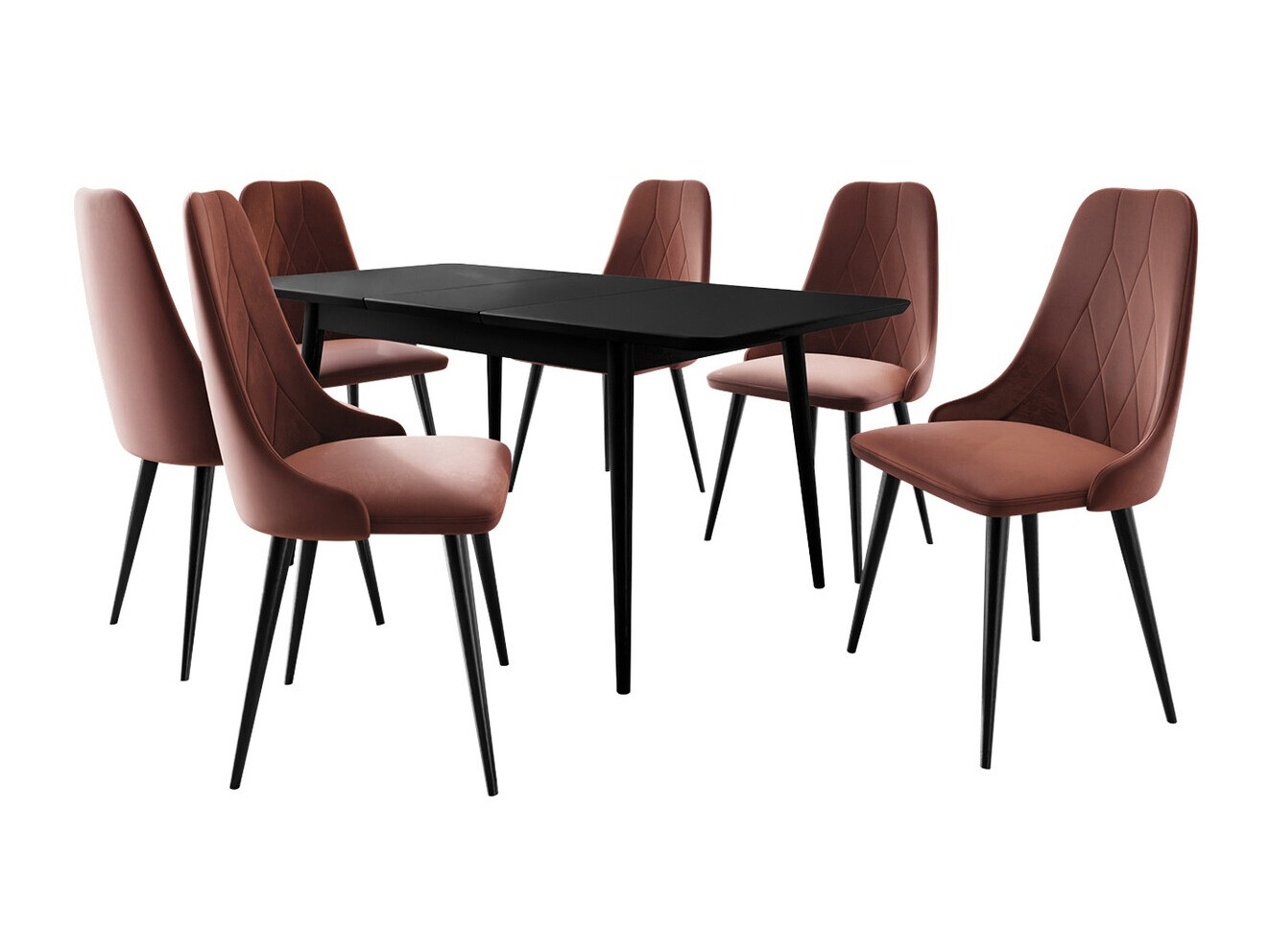 Borðstofusett Racine 125 (Svartur)