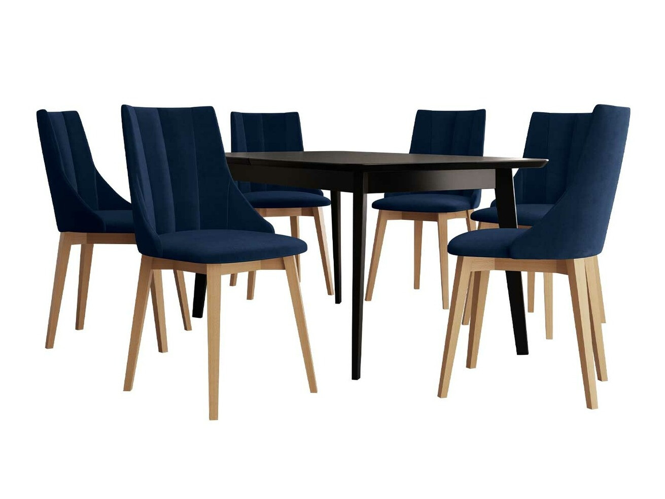 Borðstofusett Racine 139 (Brúnn + Magic Velvet 2216)