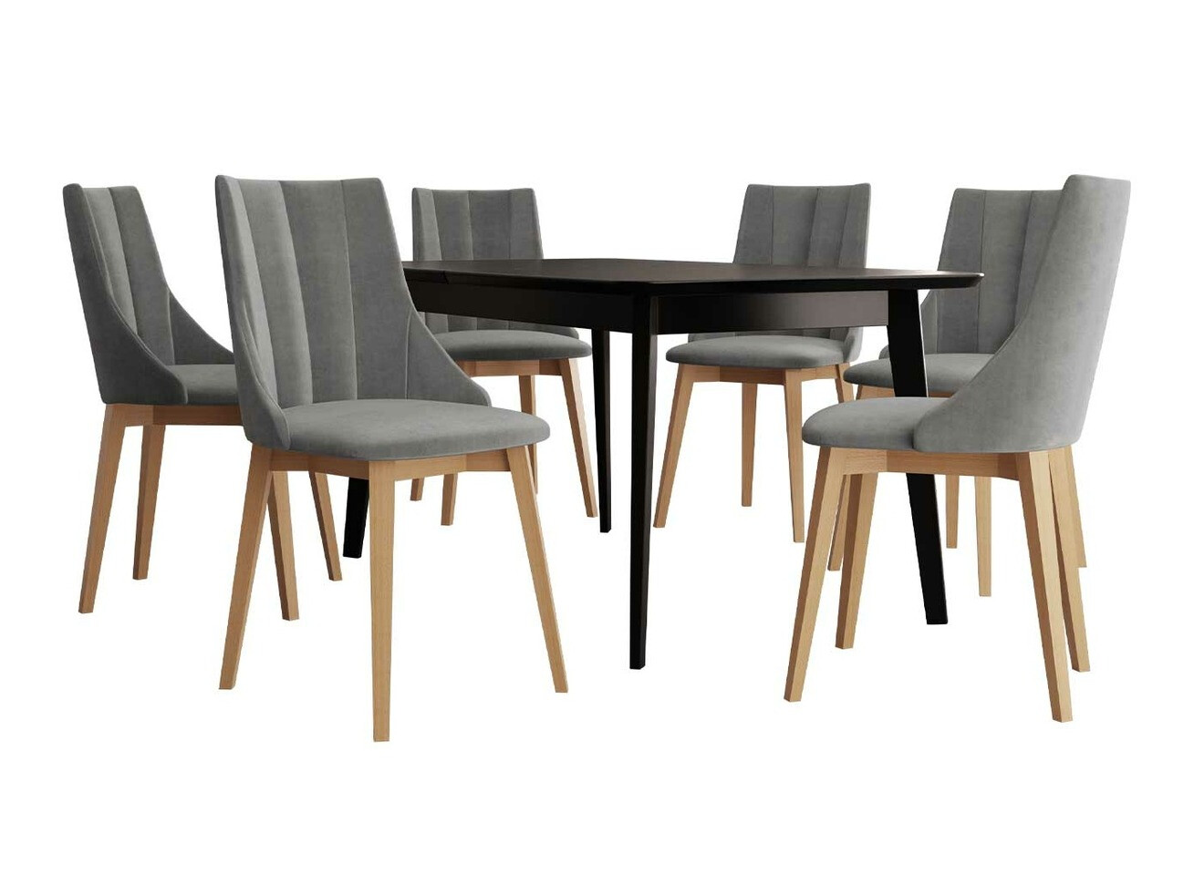 Borðstofusett Racine 139 (Brúnn + Magic Velvet 2217)
