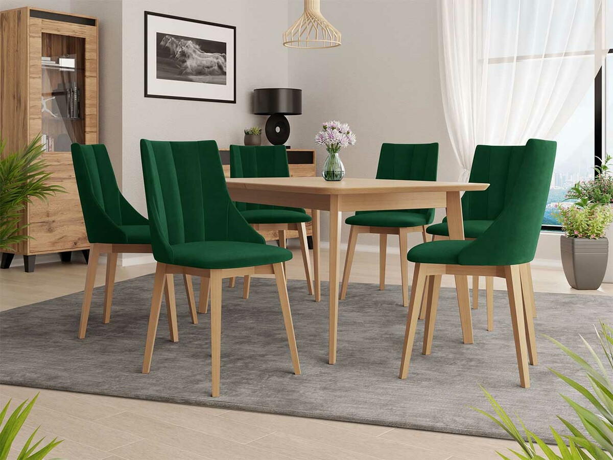 Borðstofusett Racine 139 (Brúnn + Magic Velvet 2225)