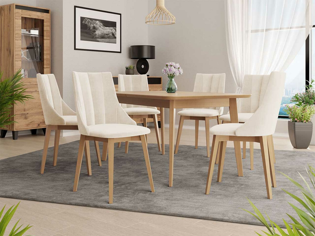 Borðstofusett Racine 139 (Brúnn + Magic Velvet 2250)