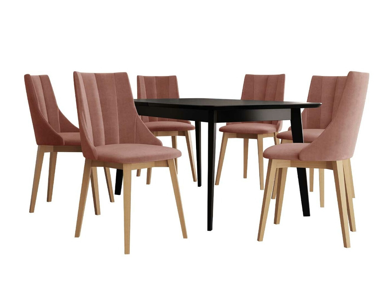 Borðstofusett Racine 139 (Brúnn + Magic Velvet 2258)