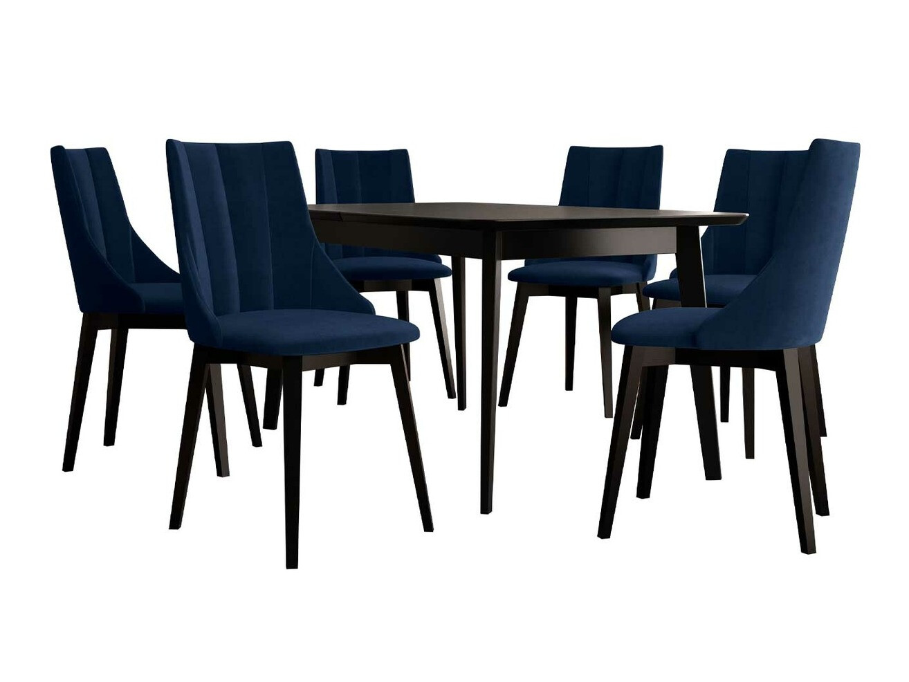 Borðstofusett Racine 139 (Svartur + Magic Velvet 2216)