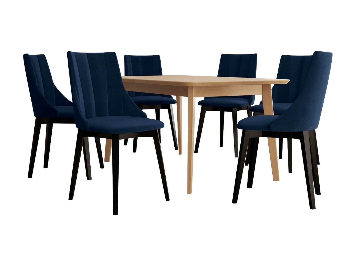 Borðstofusett Racine 139 (Svartur + Magic Velvet 2216)