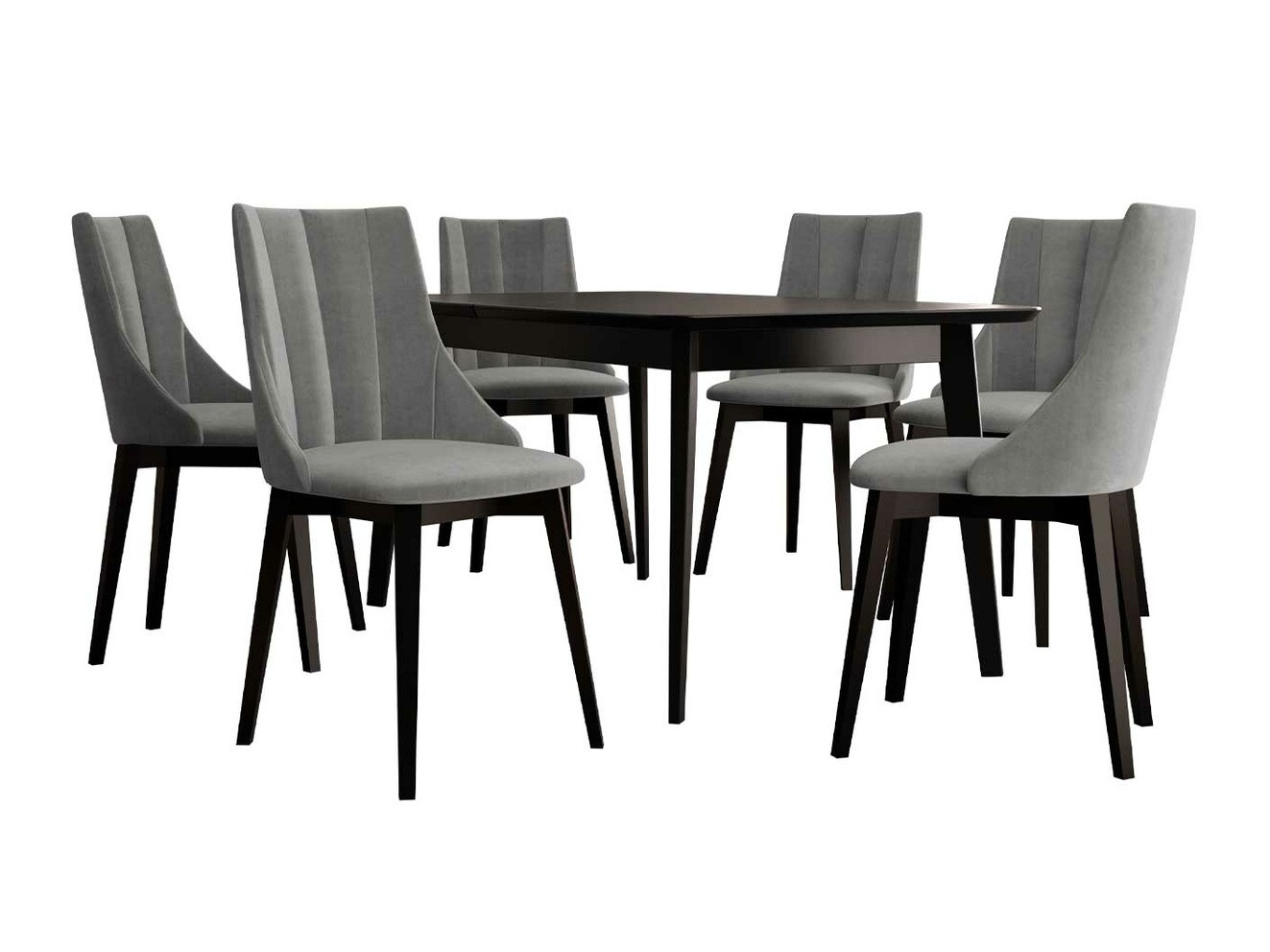 Borðstofusett Racine 139 (Svartur + Magic Velvet 2217)
