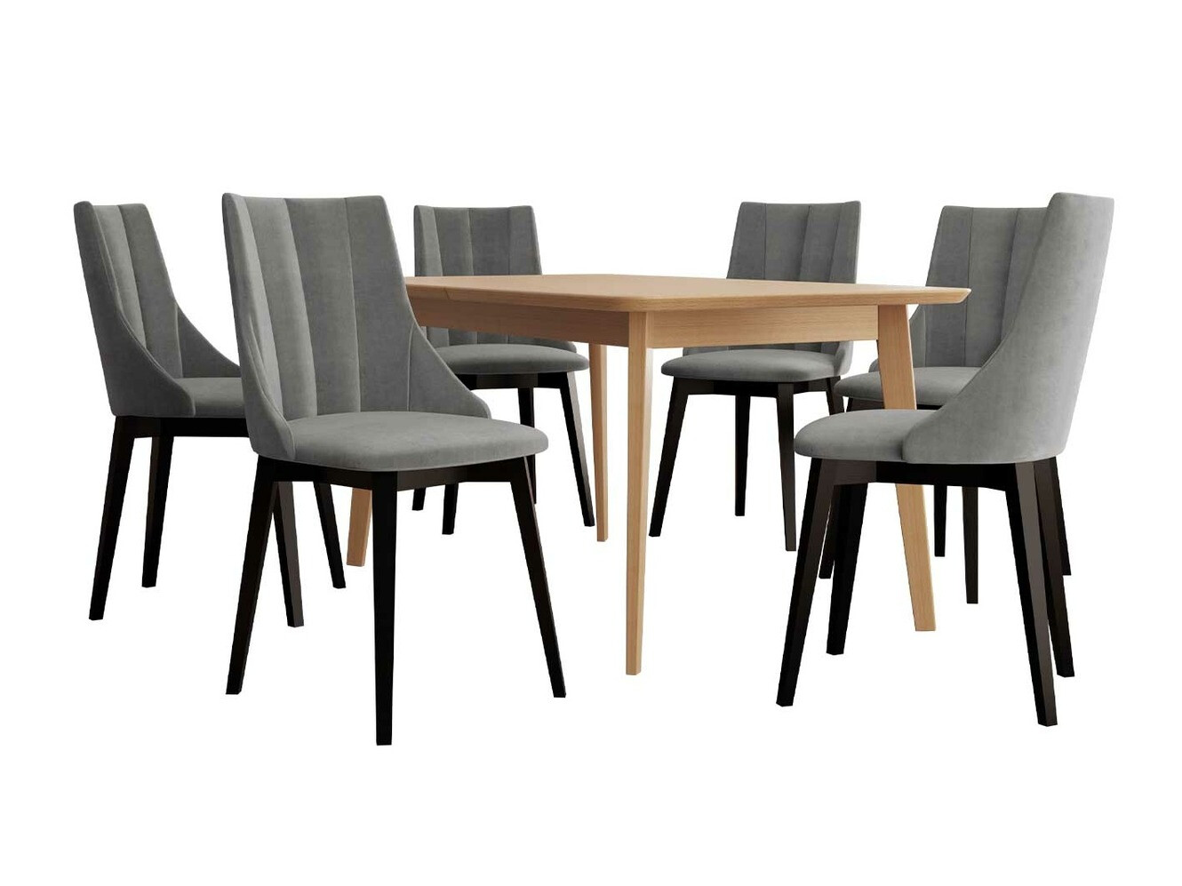 Borðstofusett Racine 139 (Svartur + Magic Velvet 2217)