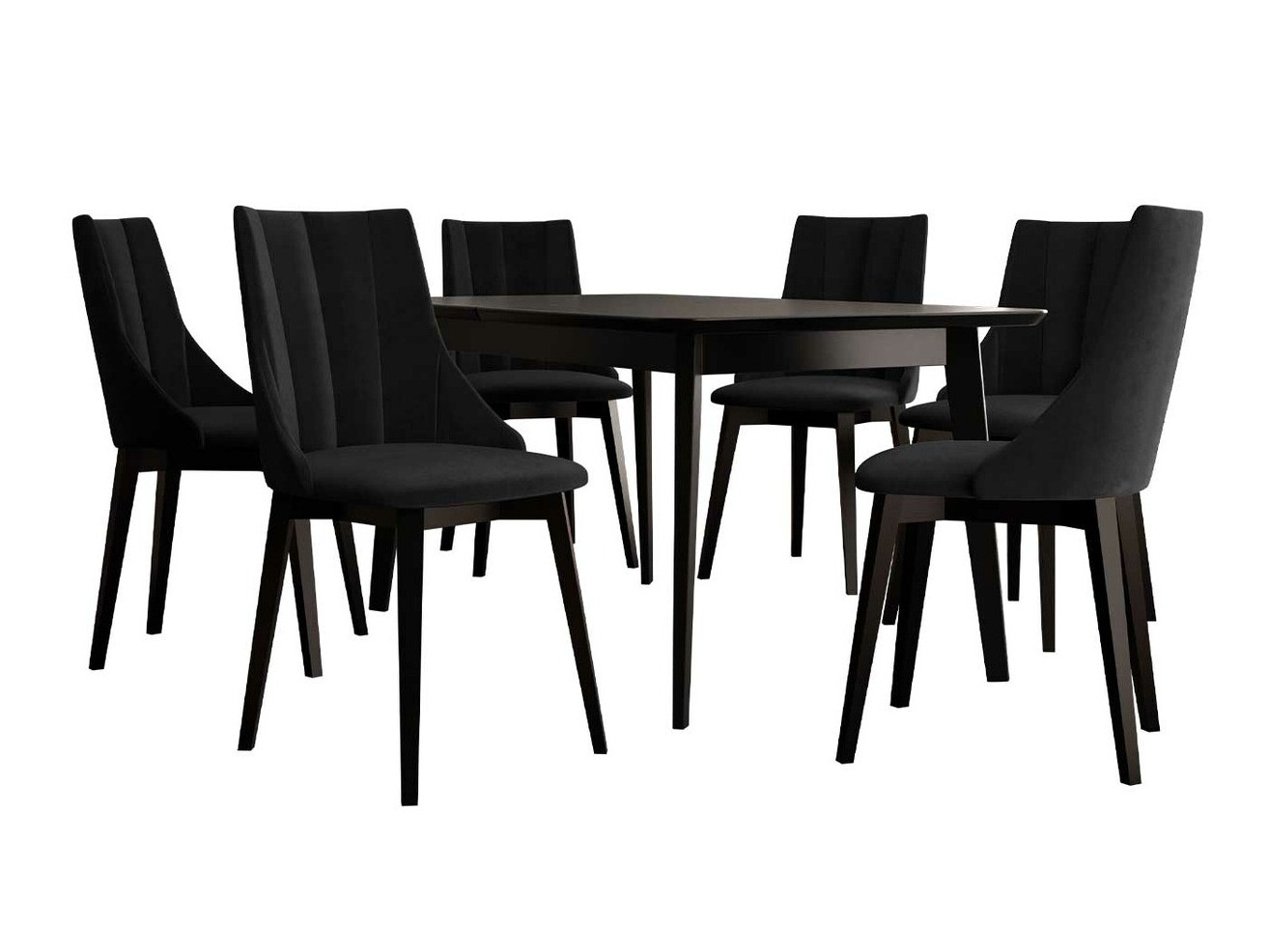 Borðstofusett Racine 139 (Svartur + Magic Velvet 2219)