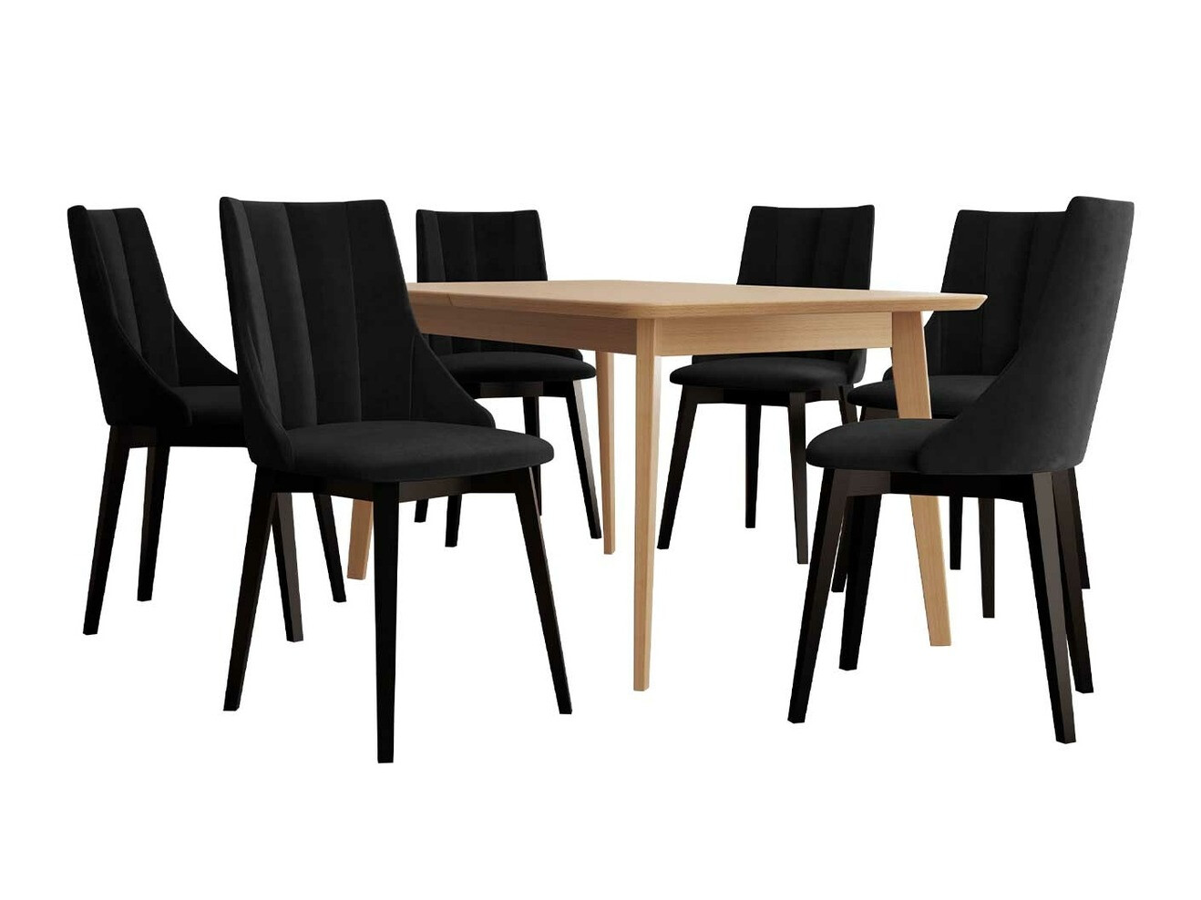 Borðstofusett Racine 139 (Svartur + Magic Velvet 2219)