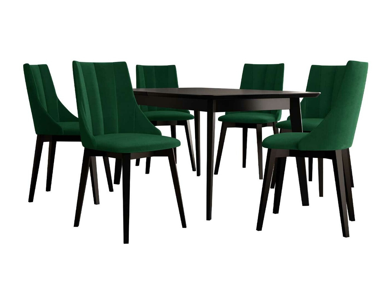 Borðstofusett Racine 139 (Svartur + Magic Velvet 2225)
