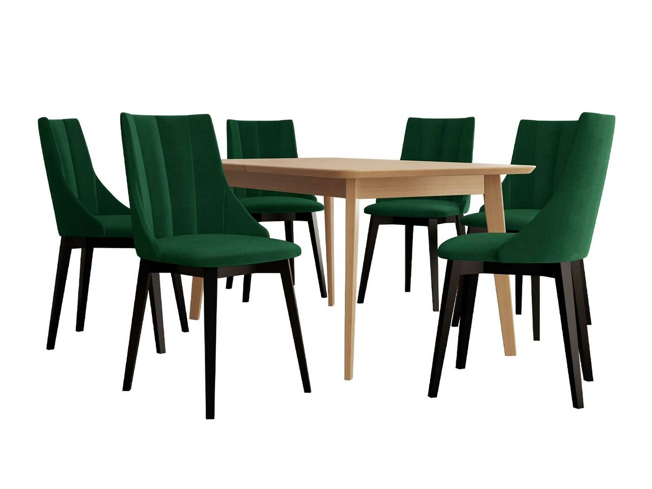 Borðstofusett Racine 139 (Svartur + Magic Velvet 2225)