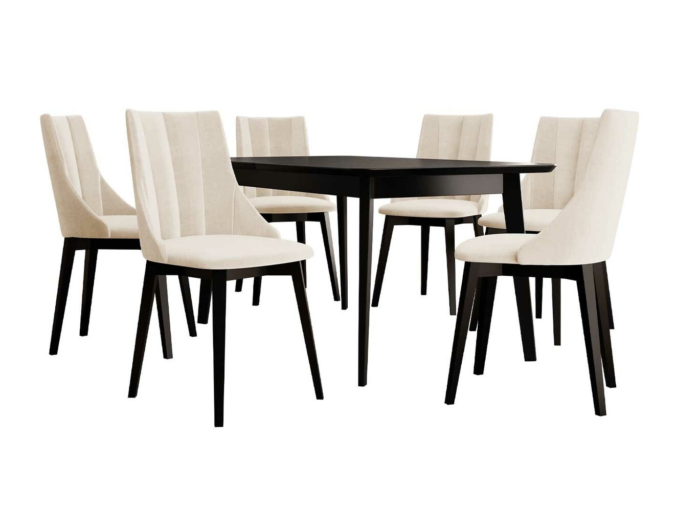 Borðstofusett Racine 139 (Svartur + Magic Velvet 2250)