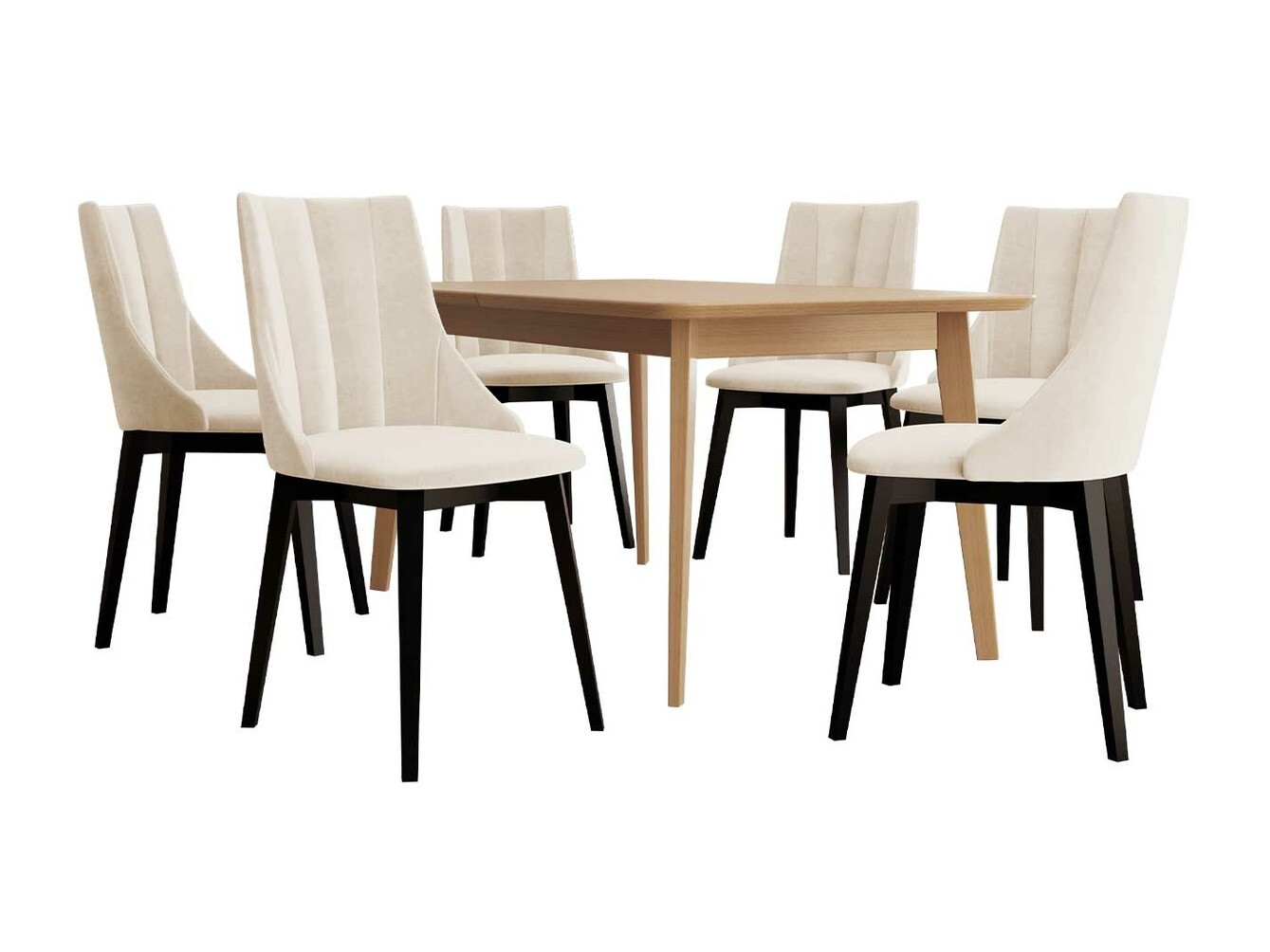 Borðstofusett Racine 139 (Svartur + Magic Velvet 2250)