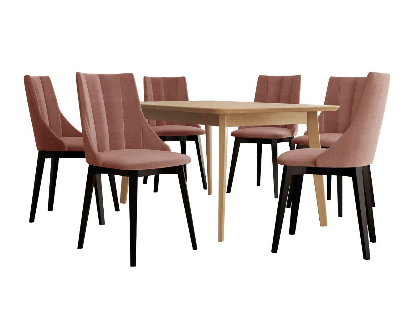 Borðstofusett Racine 139 (Svartur + Magic Velvet 2258)