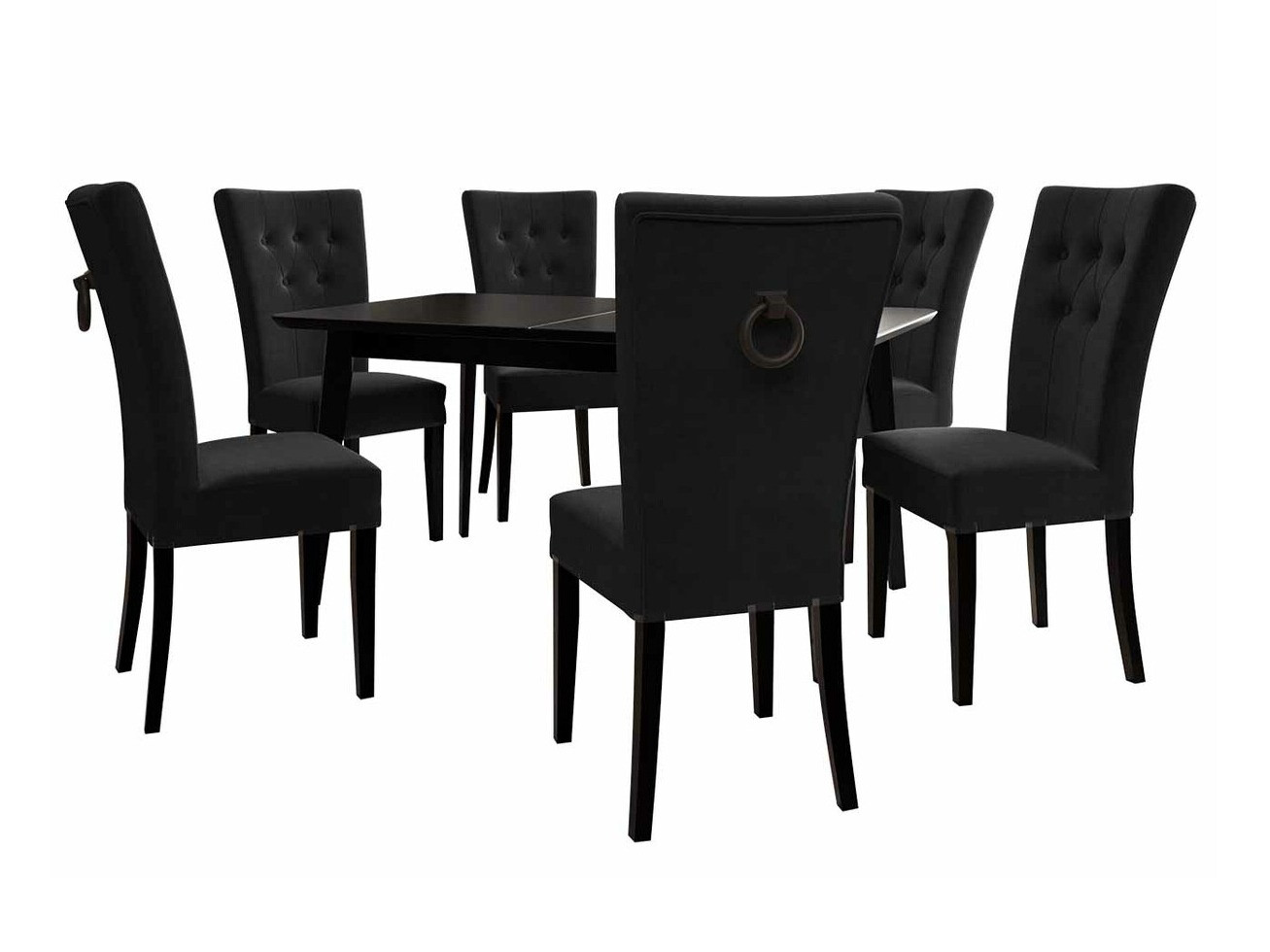 Borðstofusett Racine 144 (Svartur + Magic Velvet 2219)
