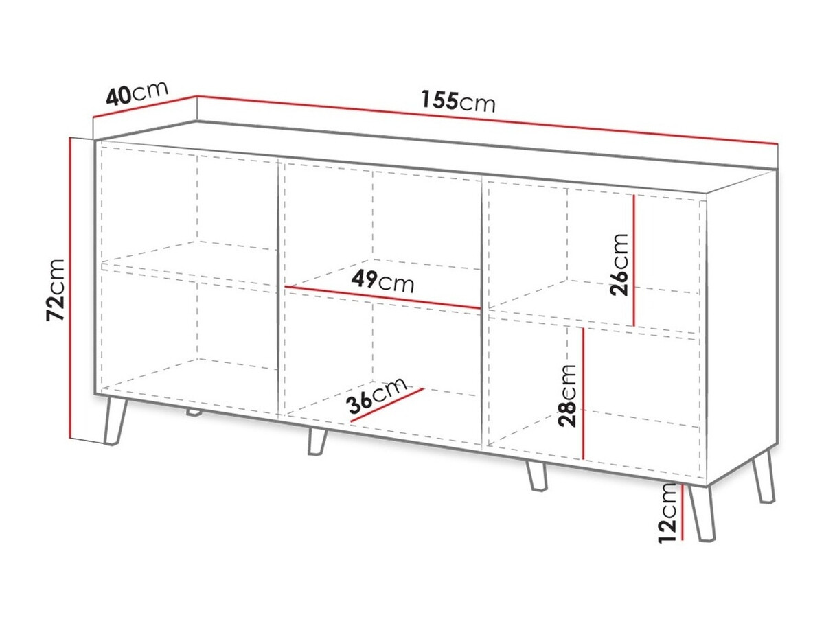 Skenkur Charlotte 140 (Bleikur)