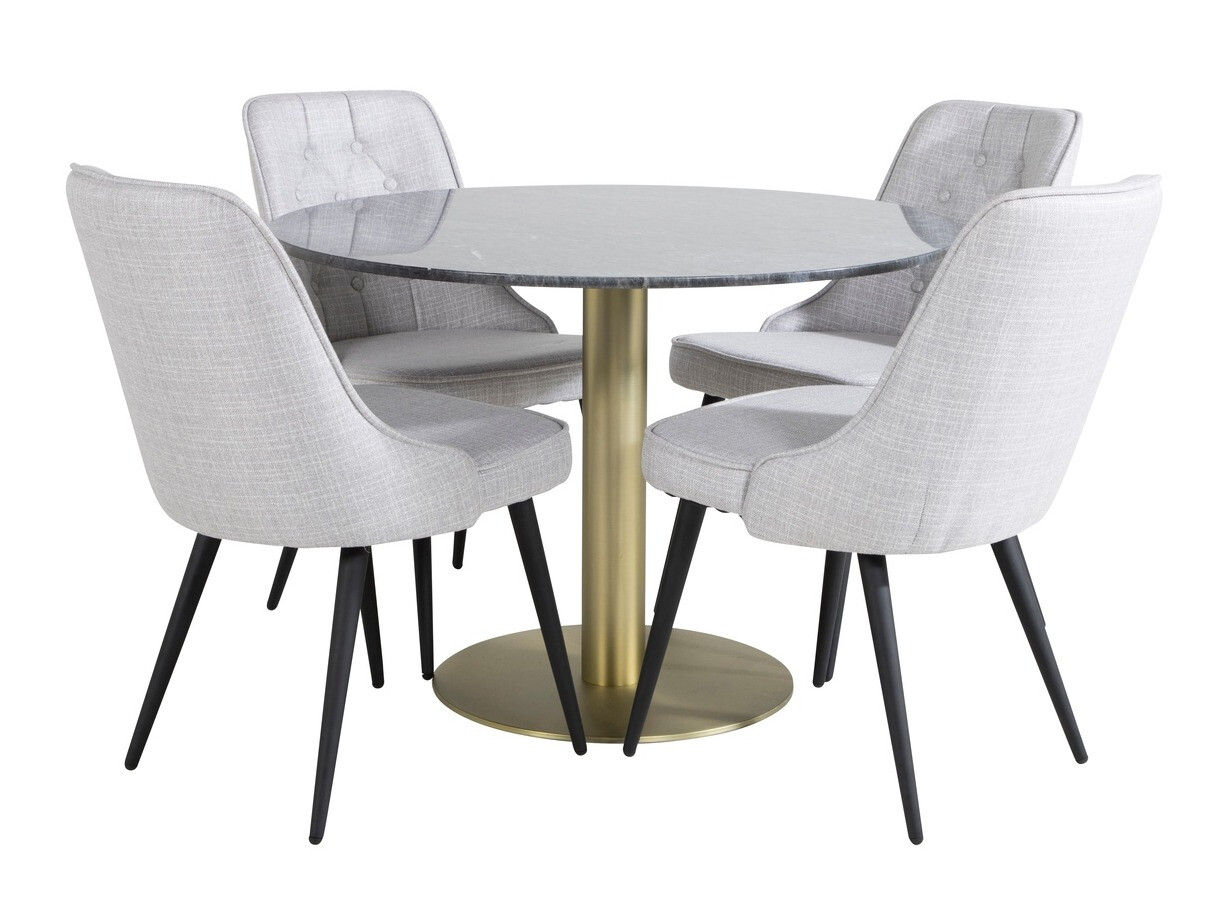 Borðstofusett Dallas 370 (Grár + Svartur)