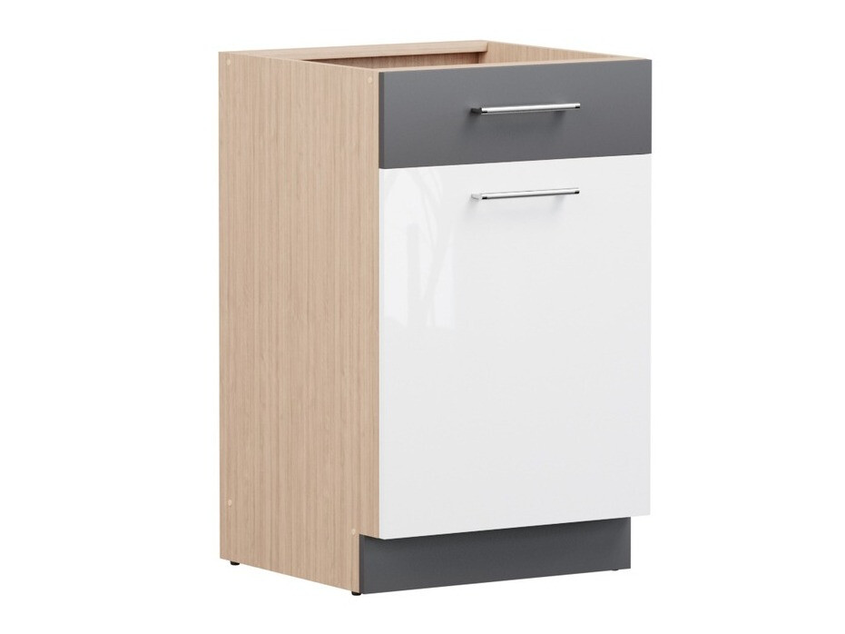 Skápaeining með skúffu og hurðum Mode White 112