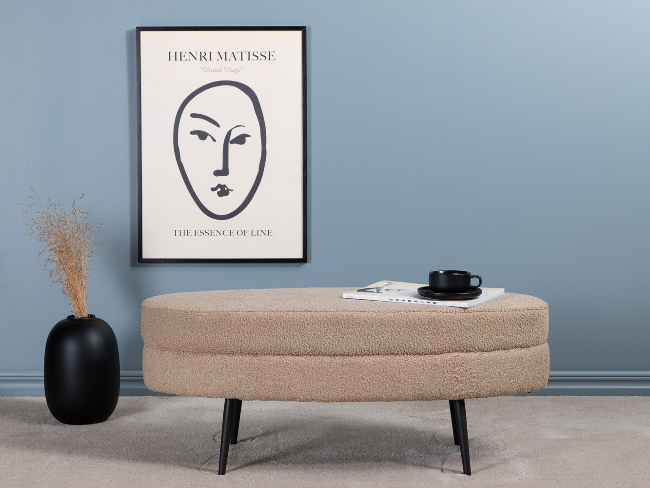 Bólstraður bekkur Dallas 2920 (Beige + Svartur)