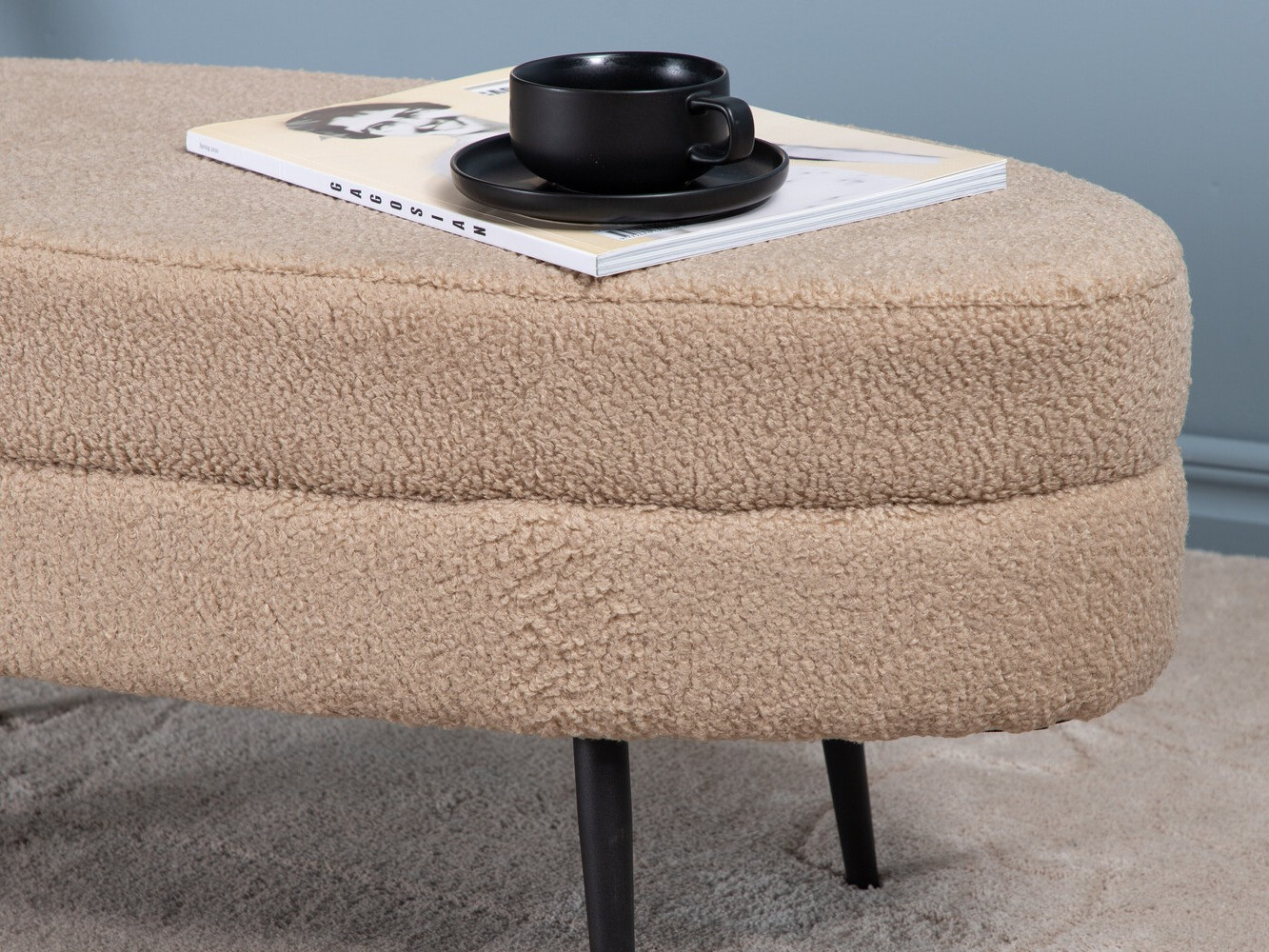 Bólstraður bekkur Dallas 2920 (Beige + Svartur)
