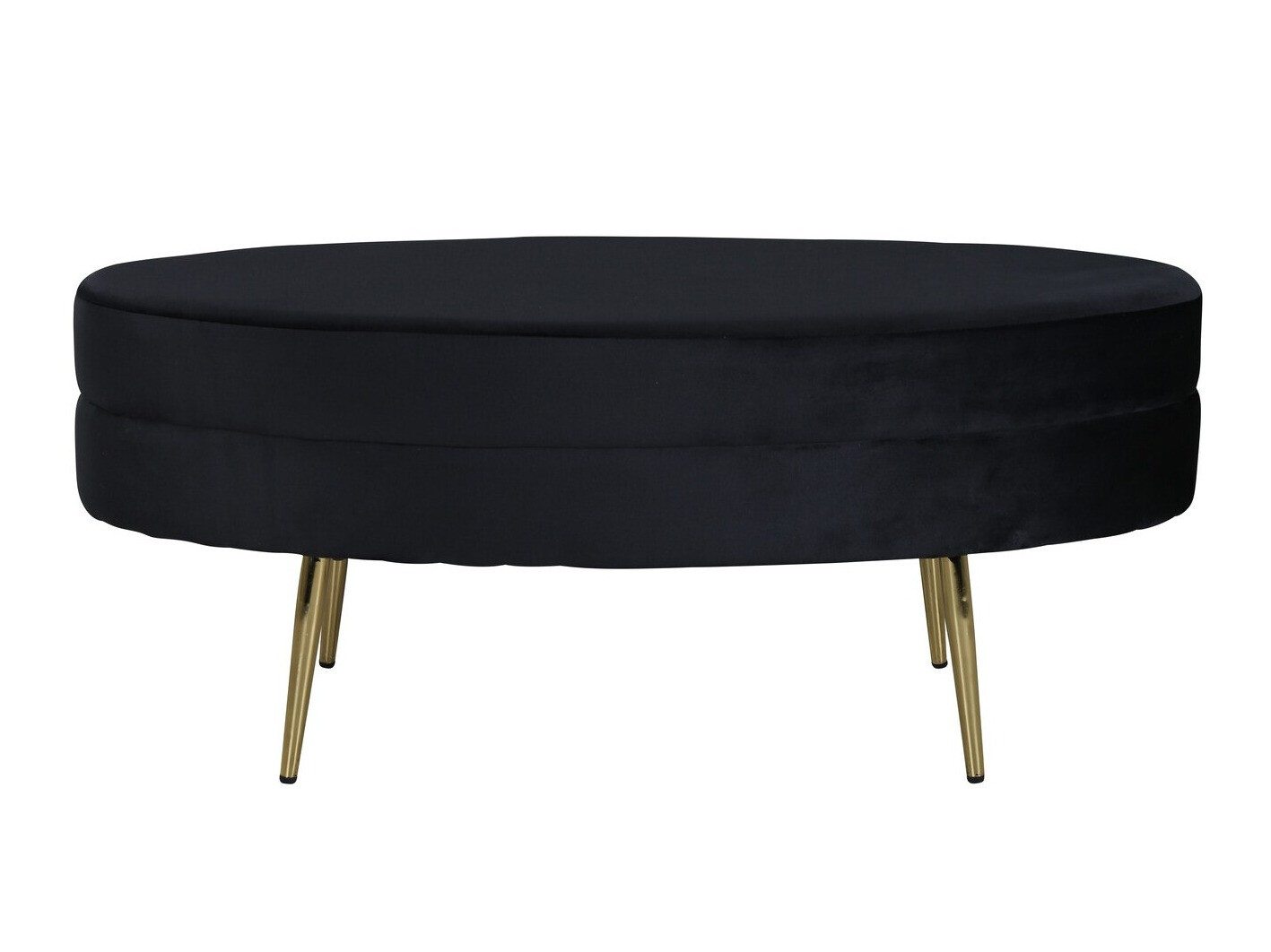 Bólstraður bekkur Dallas 2920 (Svartur + Messing)