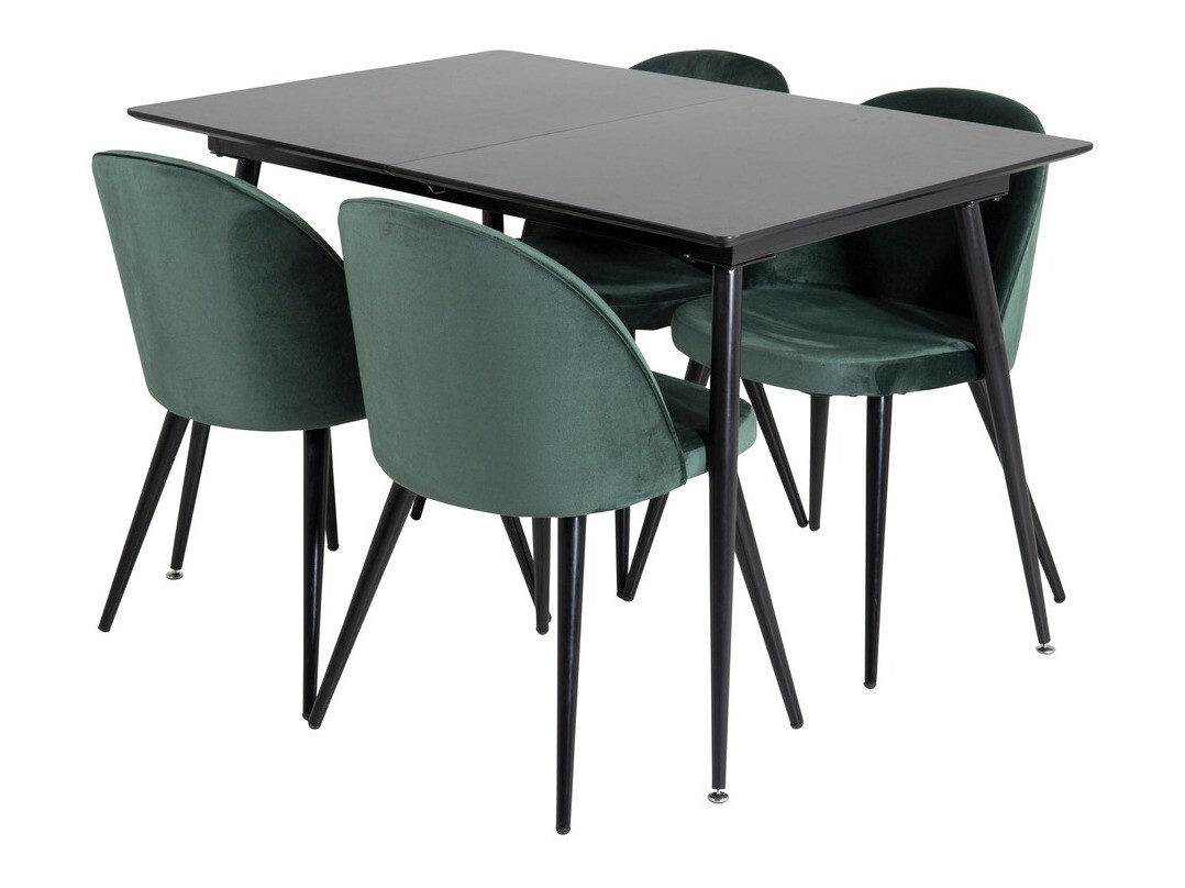 Borðstofusett Dallas 1521 (Grænn + Svartur)