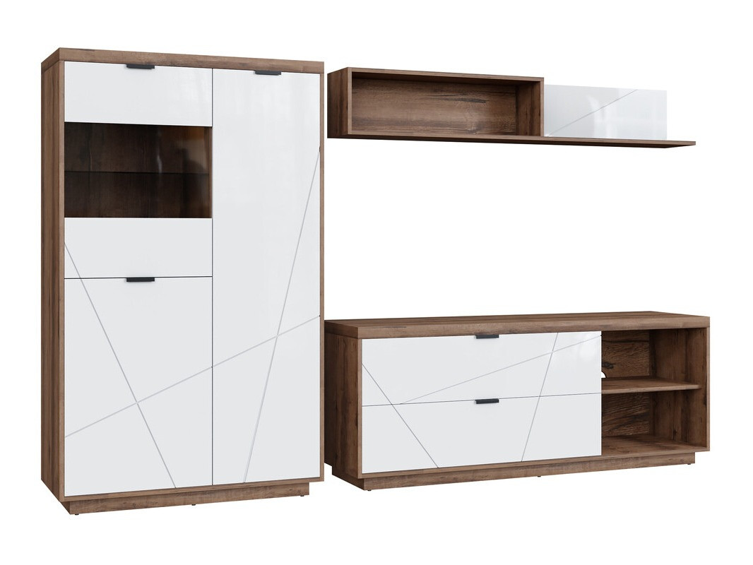 Stofusett Fivale 111 (Dökk Delano-eik + Hvítt háglans)