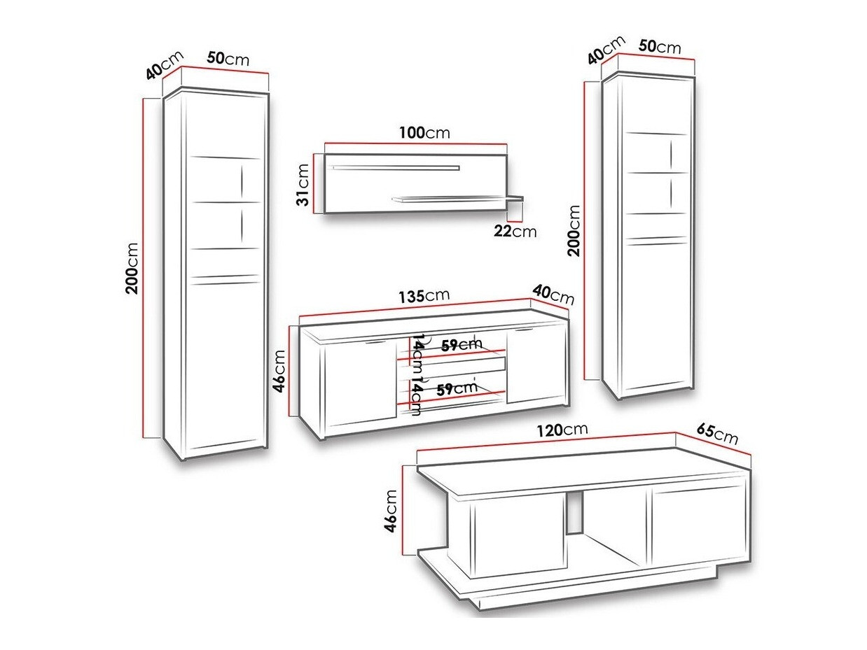 Stofusett Fivelbo 114 (Monastery-eik + Svart háglans)