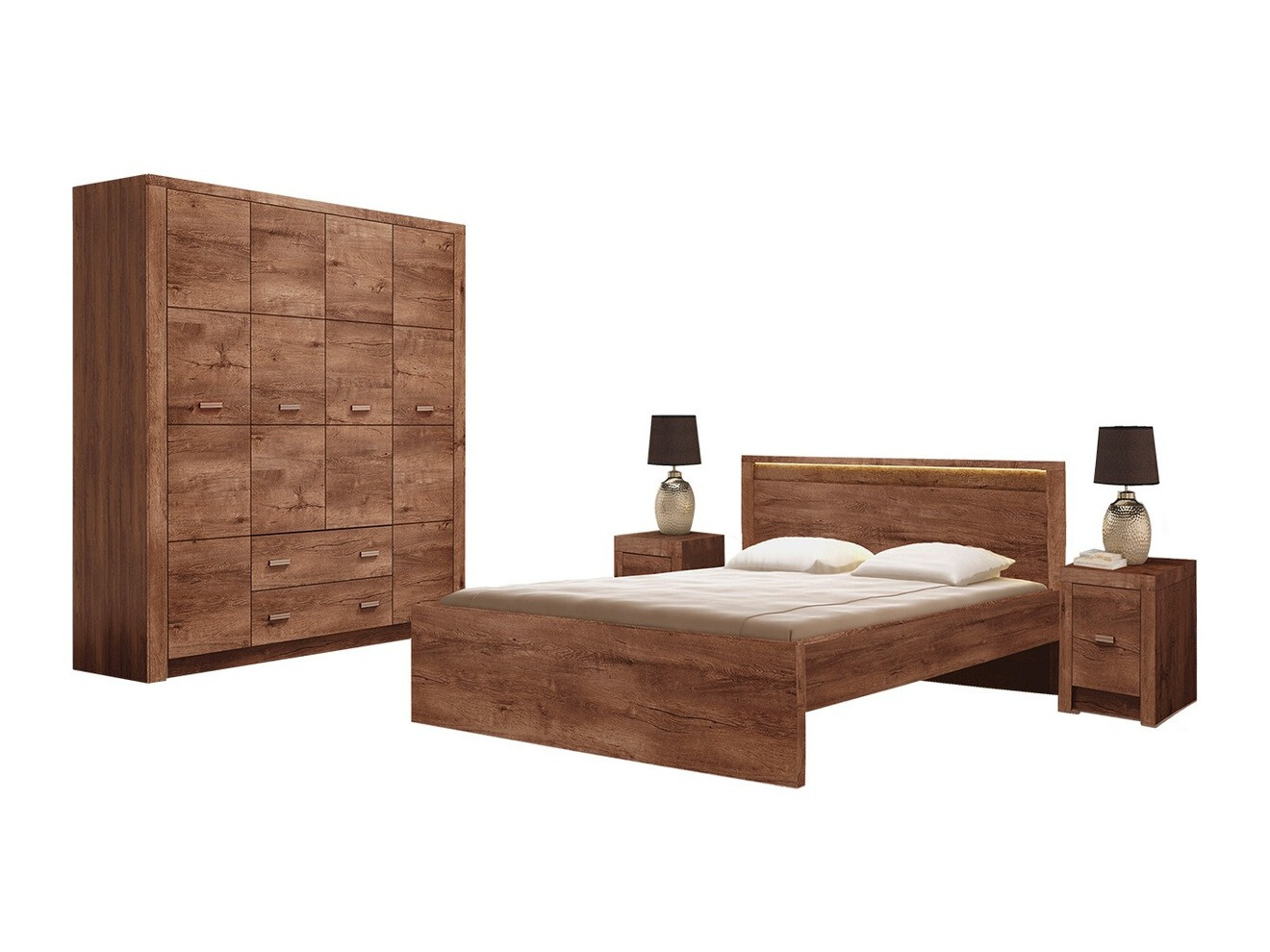 Svefnherbergissett Serfeno 120 (Askur)