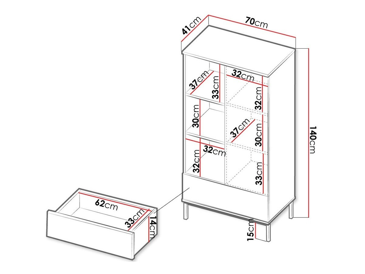 Bókahilla Lomsore 103 (Ljós viður)