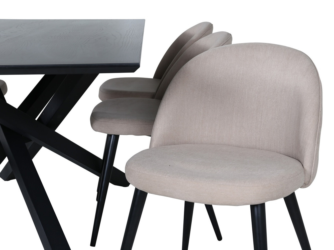 Borðstofusett Dallas 2693 (Beige + Svartur)