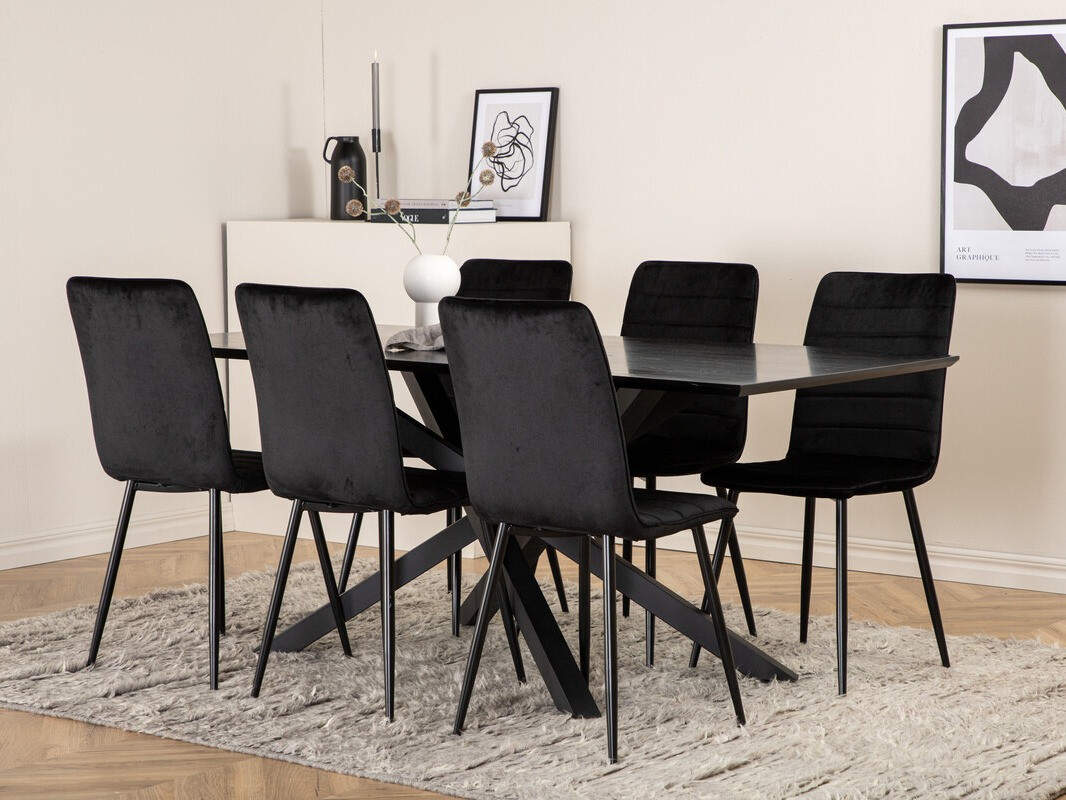 Borðstofusett Dallas 2697 (Svartur)
