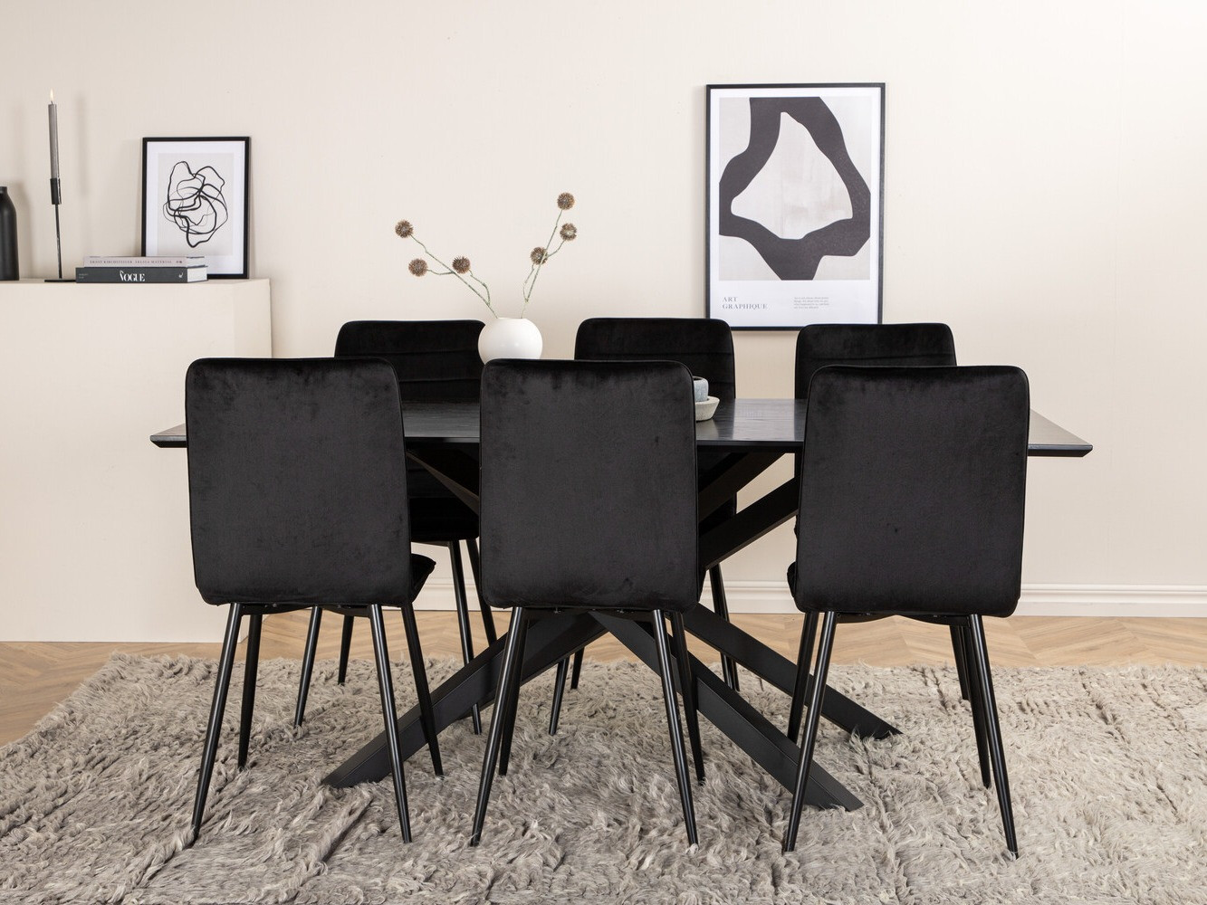 Borðstofusett Dallas 2697 (Svartur)