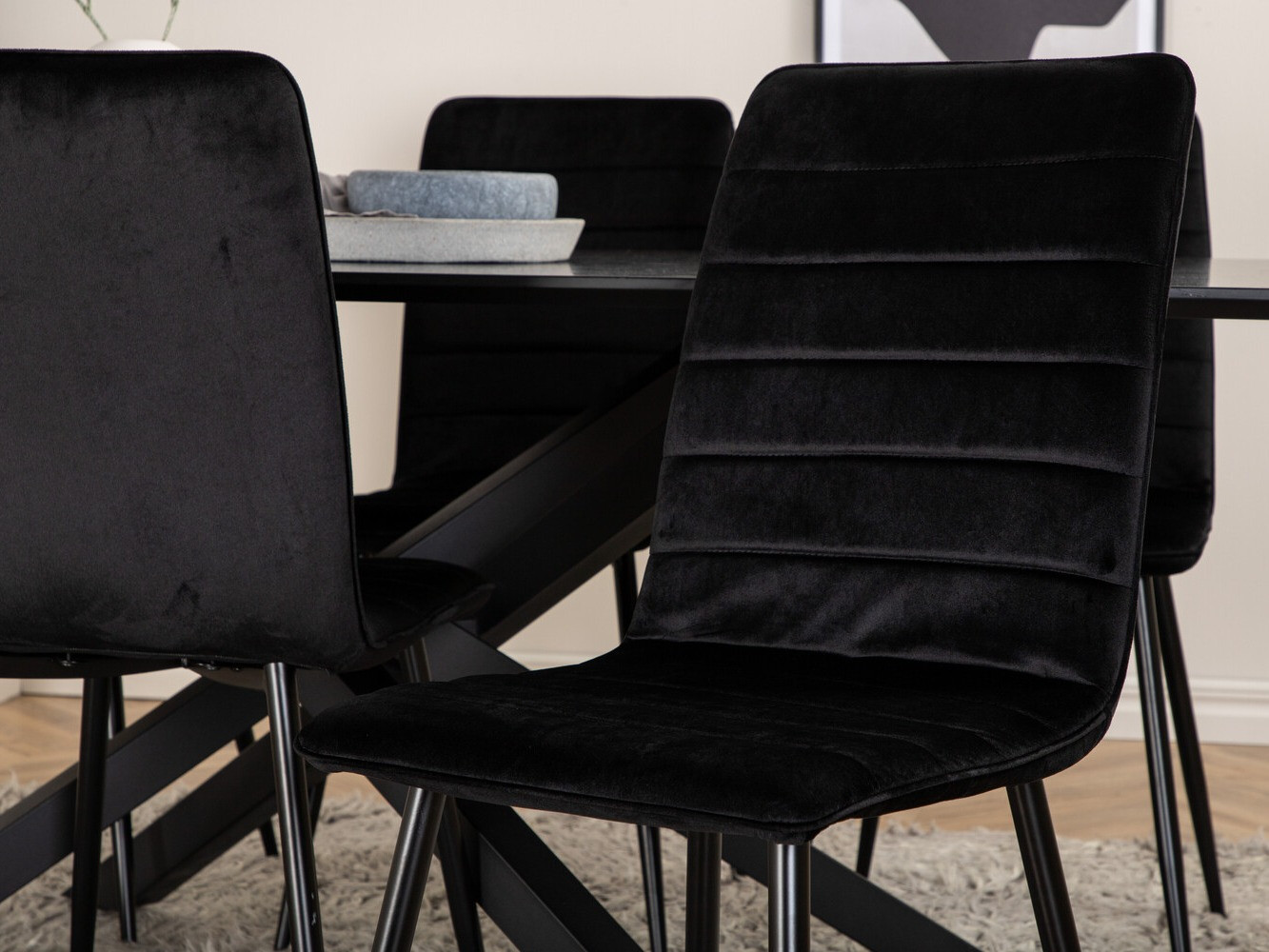 Borðstofusett Dallas 2697 (Svartur)