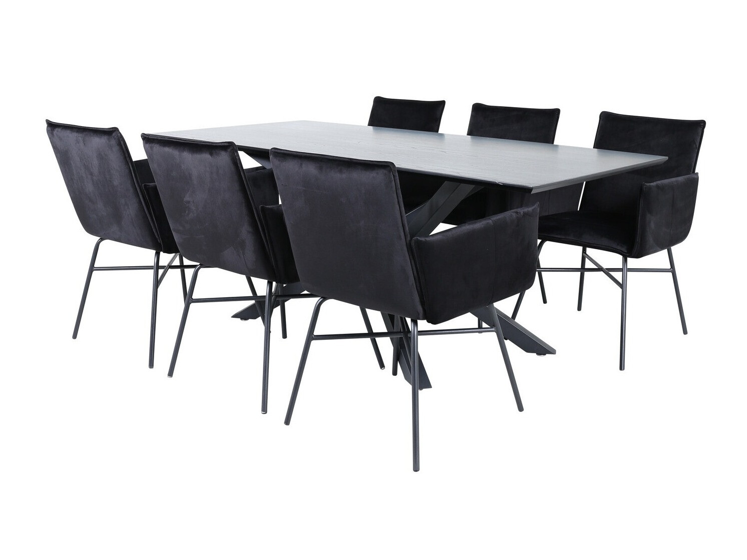 Borðstofusett Dallas 2703 (Svartur)