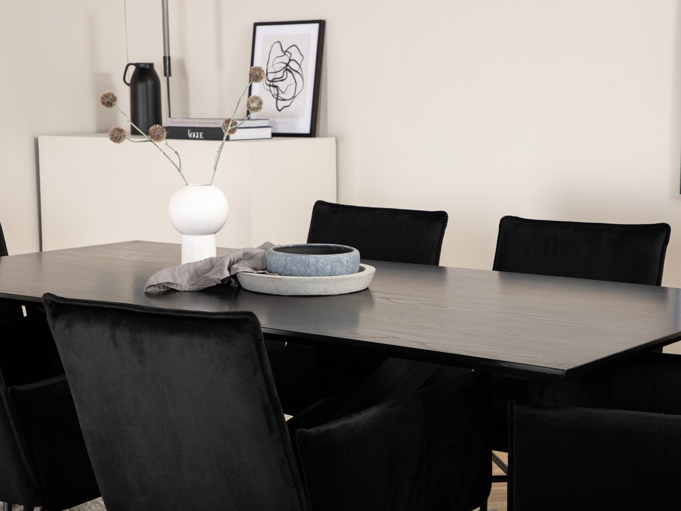 Borðstofusett Dallas 2703 (Svartur)
