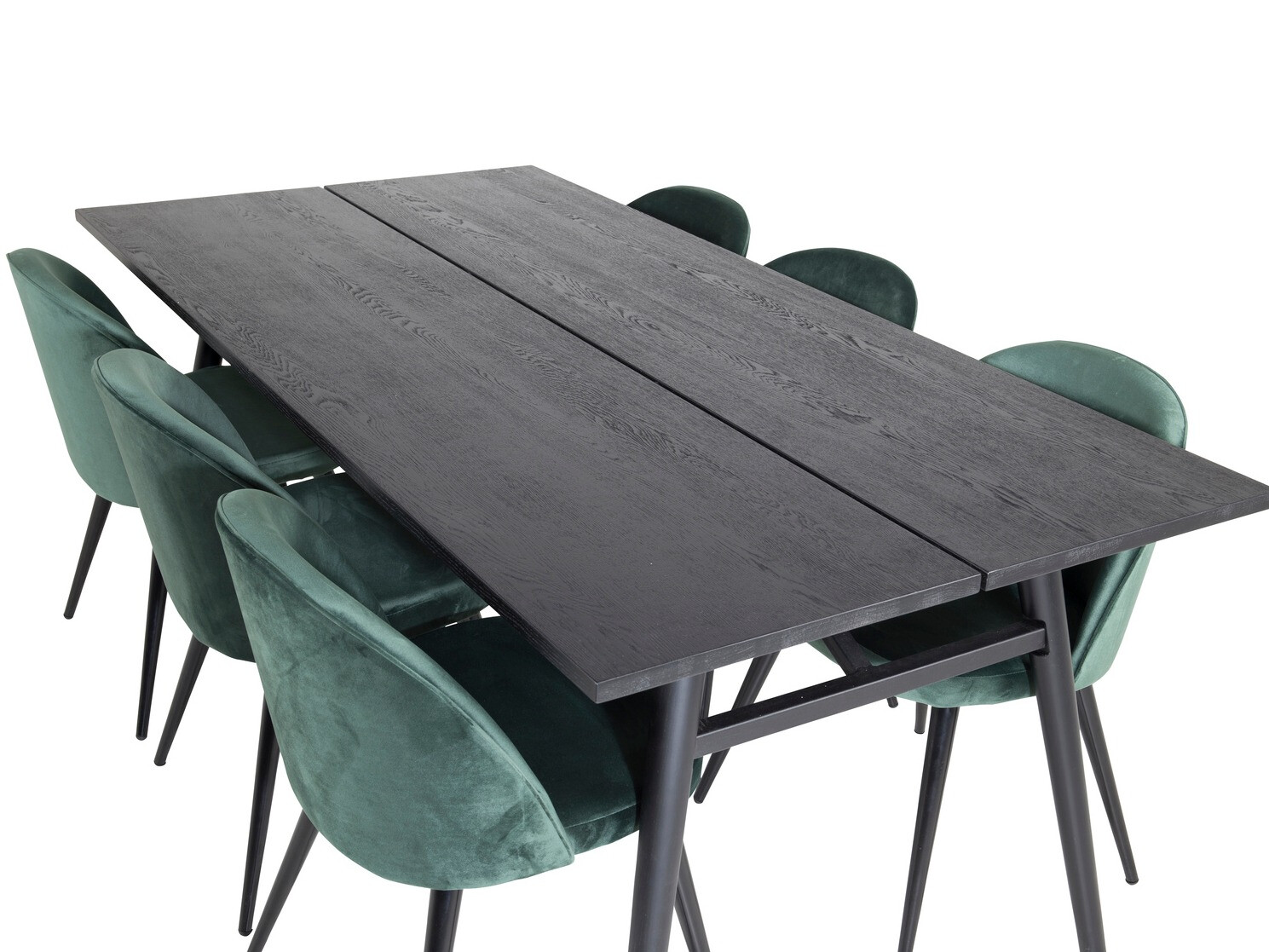 Borðstofusett Dallas 1676 (Grænn + Svartur)
