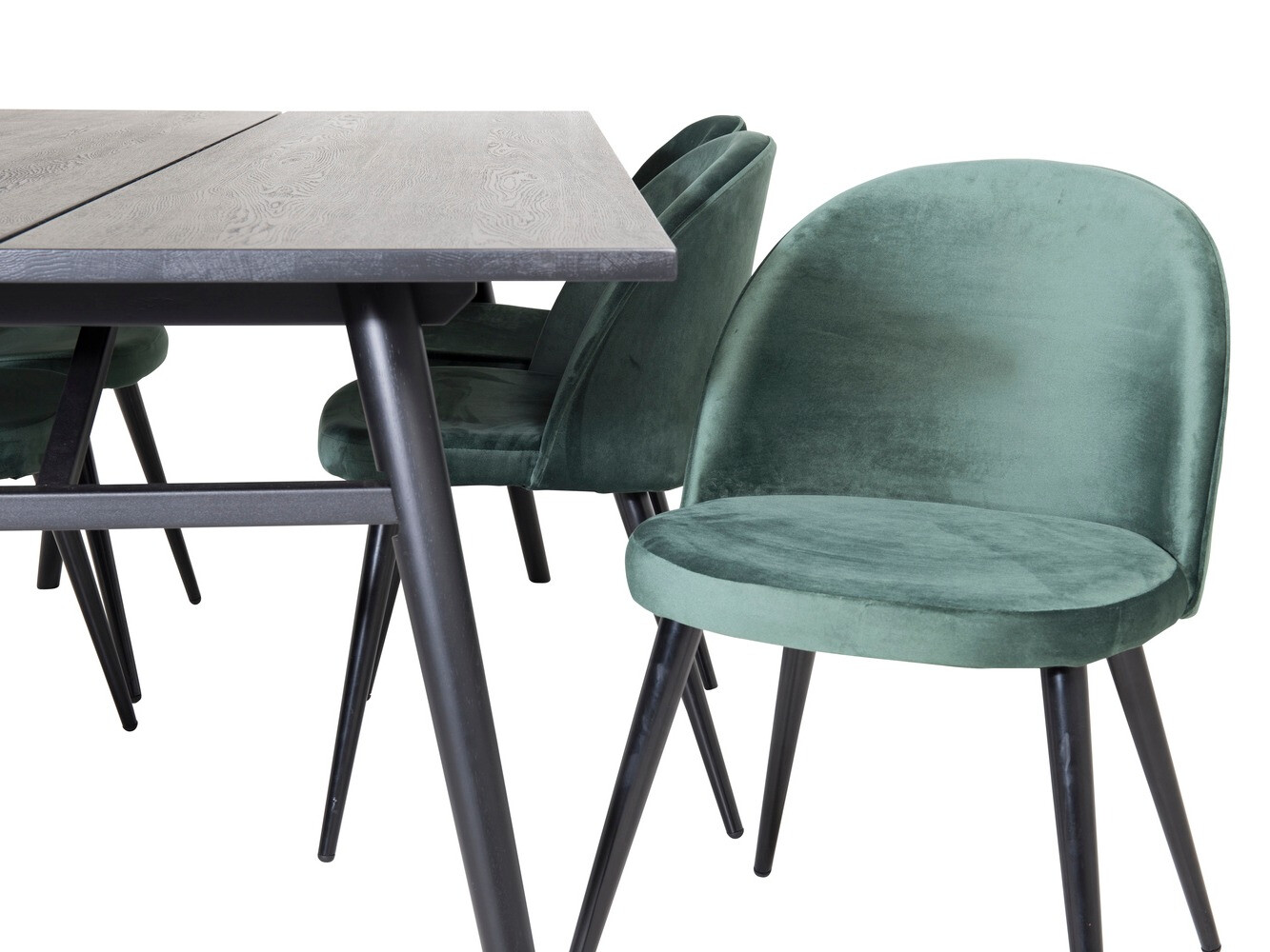 Borðstofusett Dallas 1676 (Grænn + Svartur)