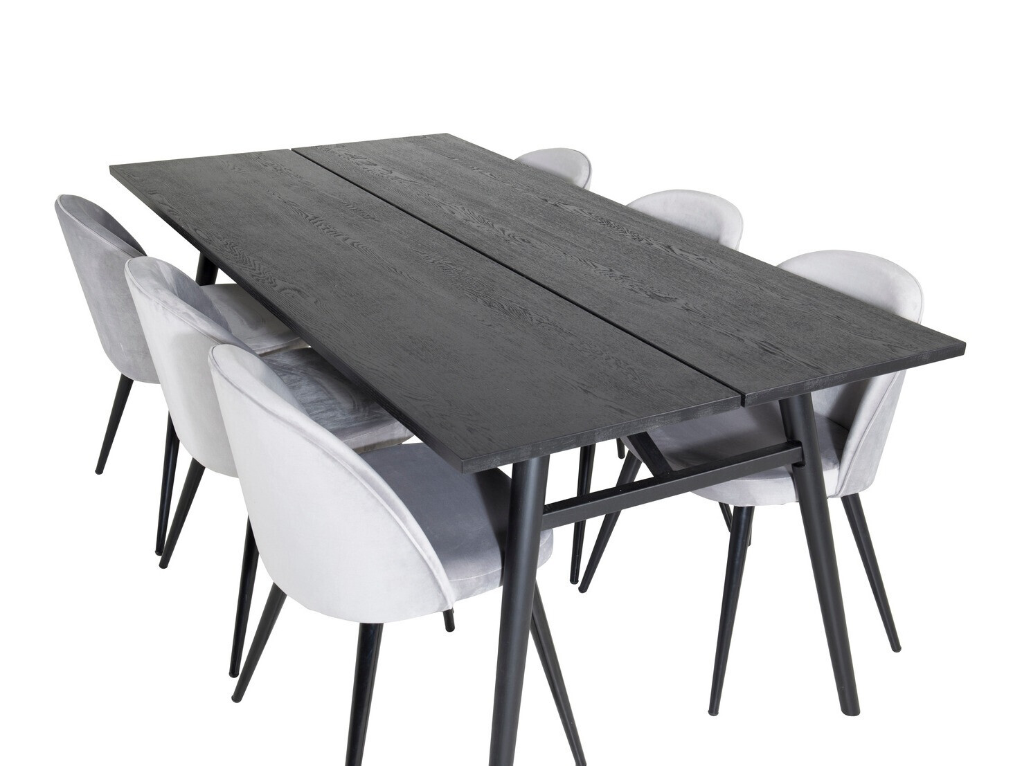 Borðstofusett Dallas 1676 (Grár + Svartur)
