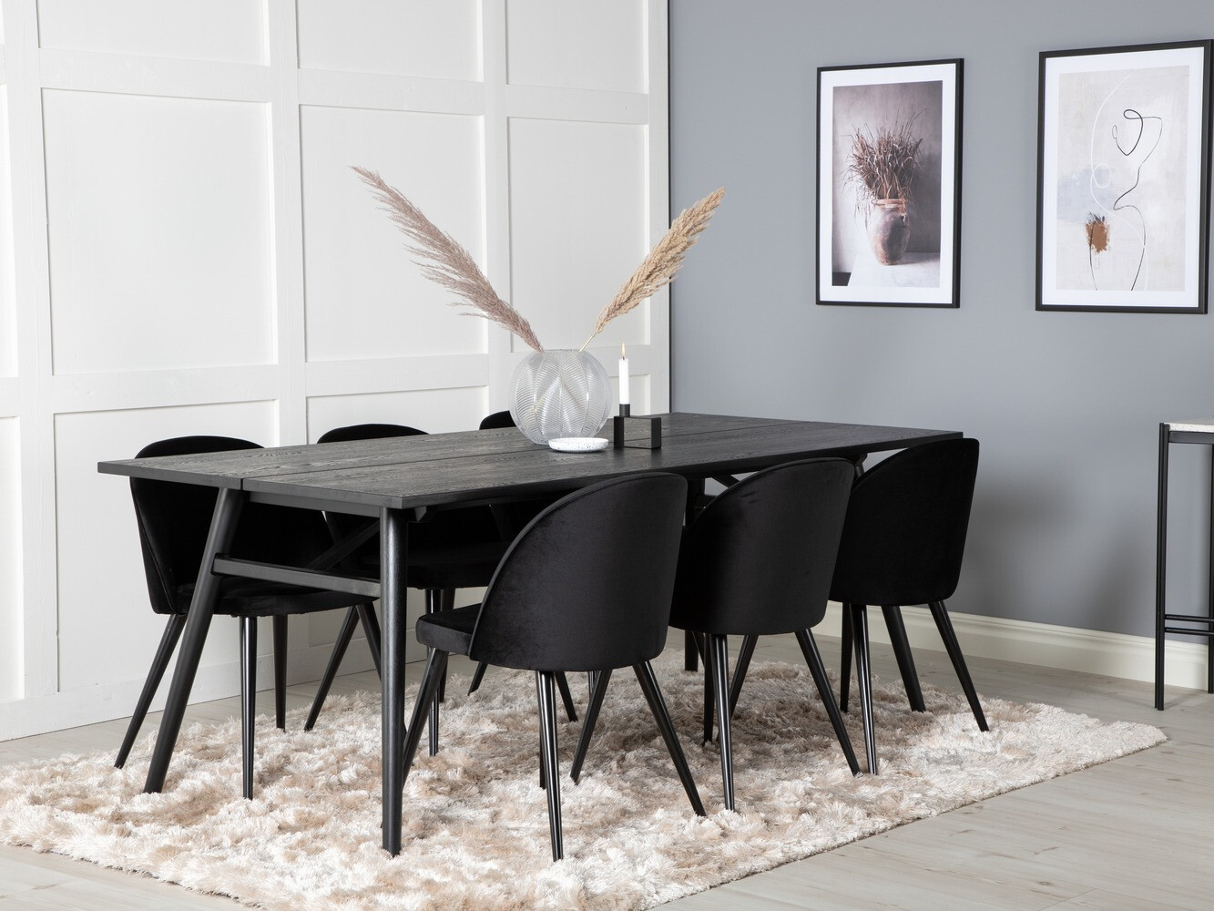 Borðstofusett Dallas 1676 (Svartur)