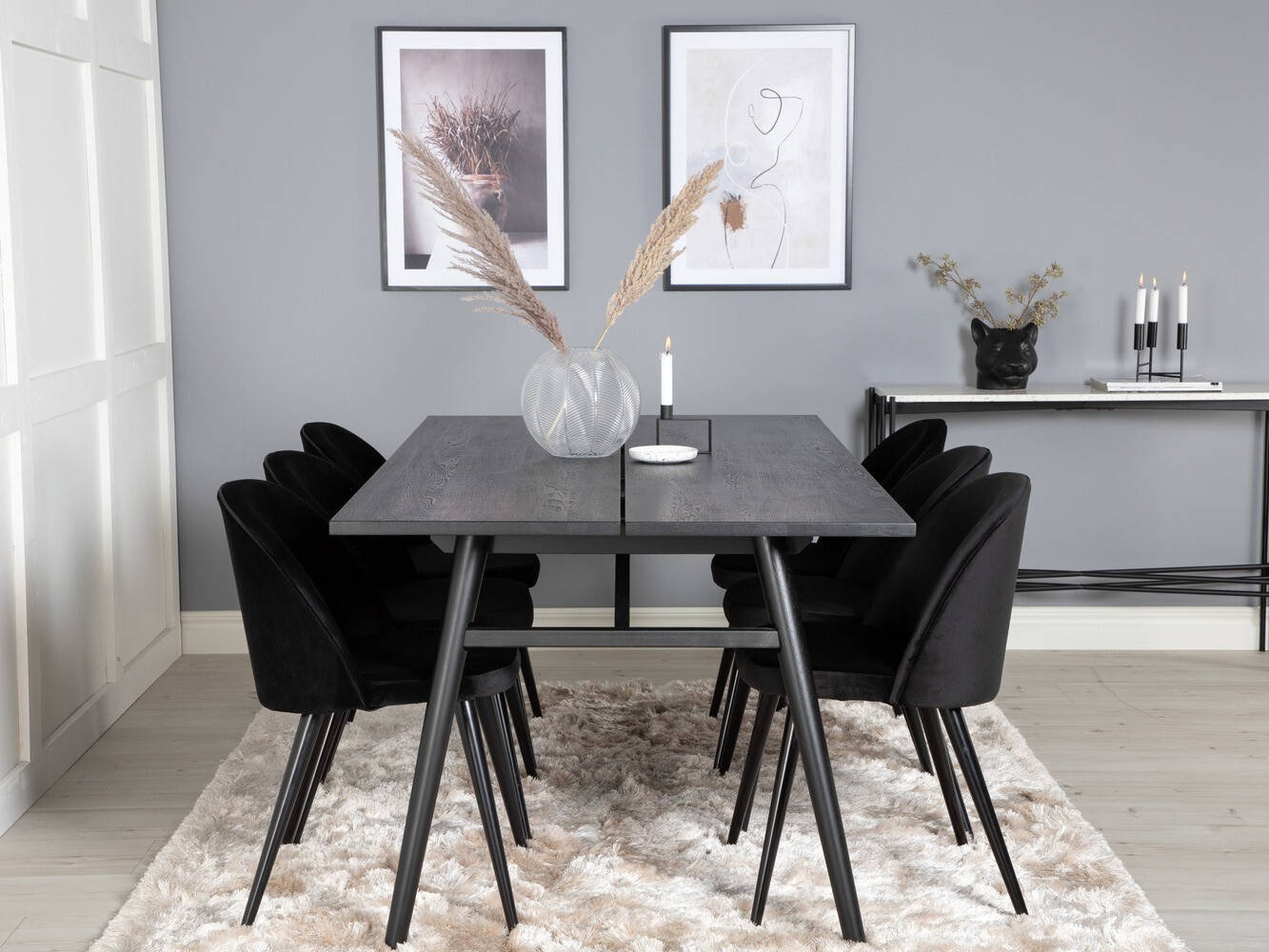 Borðstofusett Dallas 1676 (Svartur)