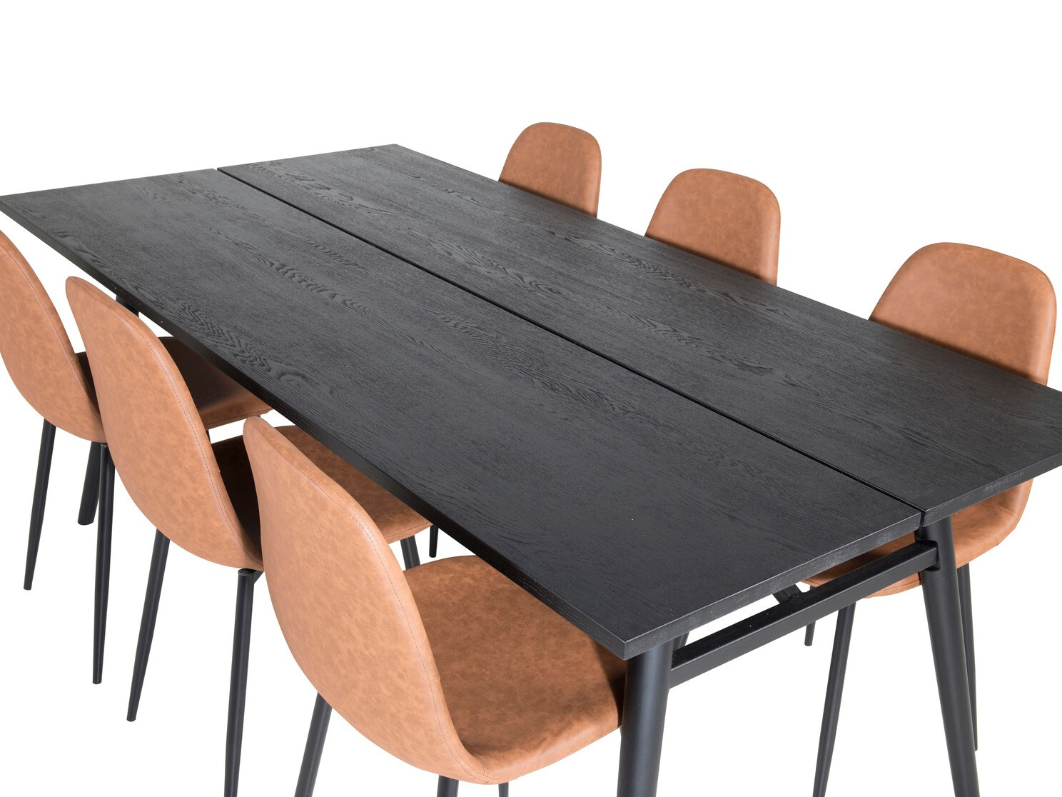 Borðstofusett Dallas 1681 (Brúnn + Svartur)